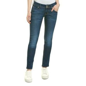 Hudson Jeans Medium Dark Blue Wash Collin Flap Pocket Mid-Rise Skinny Jeans